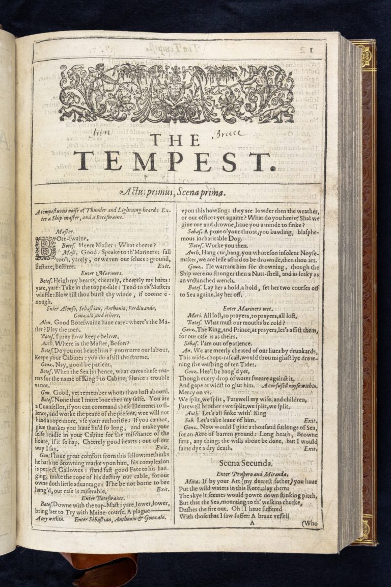 The Tempest, Title Page